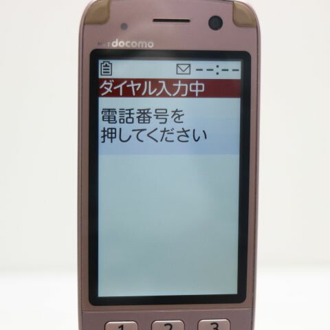 らくらくホン7 F-09B ピンク docomo 中古 ガラケー FUJITSU Fー09B 白ロム【美品】保証付き 赤ロム保証(サムネイル2枚目)