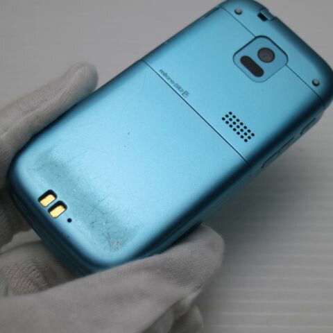 らくらくホン ベーシック4 F-01G ブルー docomo 中古 ガラケー 富士通 白ロム【良品中古】保証付き 赤ロム保証(サムネイル3枚目)