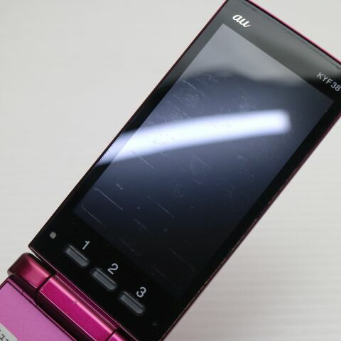 かんたんケータイ KYF38 ワインレッド au 中古 ガラケー 白ロム【美品】保証付き 赤ロム保証(サムネイル3枚目)