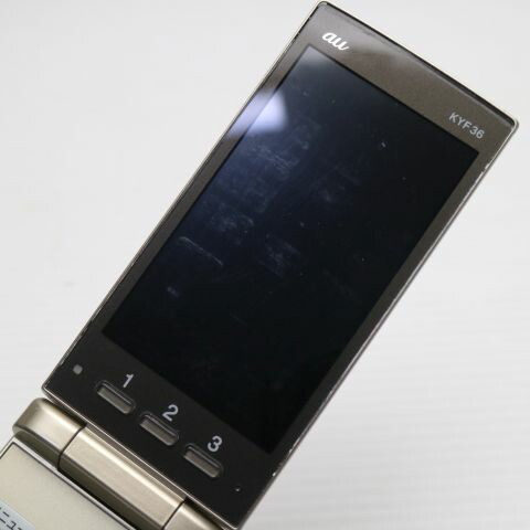 かんたんケータイ KYF36 ゴールド au 中古 ガラケー KYOCERA 白ロム【美品】保証付き 赤ロム保証(サムネイル3枚目)