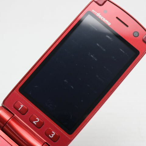 らくらくホン7 F-09B レッド docomo 中古 ガラケー FUJITSU Fー09B 白ロム【良品中古】保証付き 赤ロム保証(サムネイル2枚目)