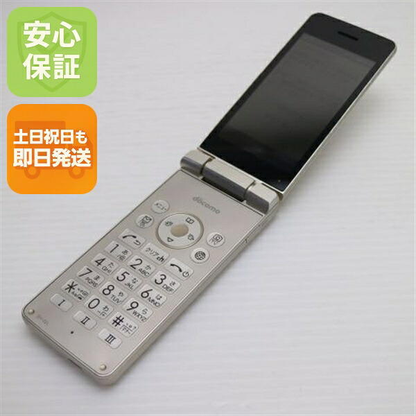 AQUOS ケータイ SH-02L ゴールド docomo 中古 ガラケー 白ロム【美品】保証付き 赤ロム保証