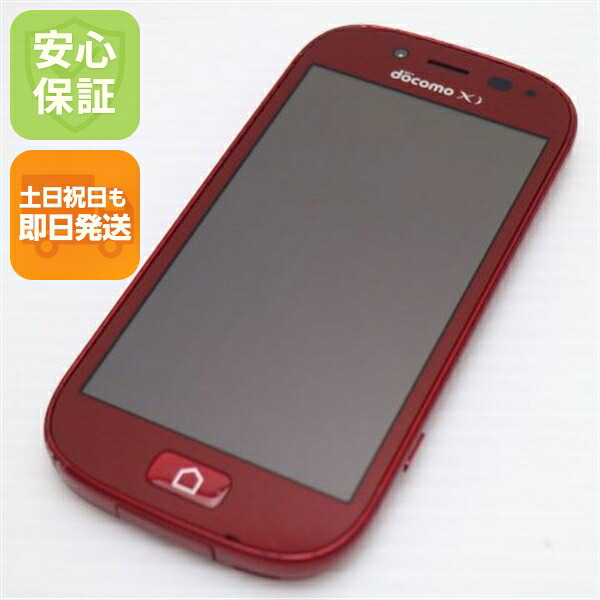 らくらくスマートフォン3 F-06F レッド docomo 中古 スマホ FUJITSU 白ロム【良品中古】保証付き 赤ロム保証