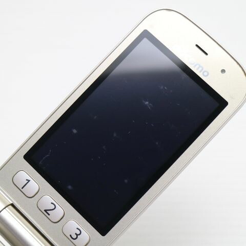 らくらくホン ベーシック4 F-01G ゴールド docomo 中古 ガラケー 富士通 白ロム【美品】保証付き 赤ロム保証(サムネイル3枚目)