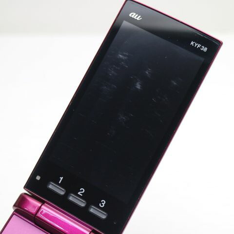 かんたんケータイ KYF38 ワインレッド au 中古 ガラケー 白ロム【超美品】保証付き 赤ロム保証(サムネイル3枚目)
