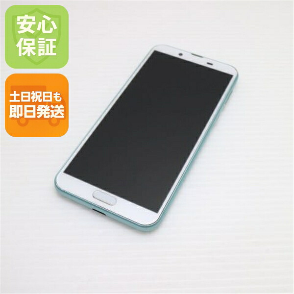 AQUOS sense2 ミントグリーン 中古 かんたん スマホ 白ロム【美品】保証付き 赤ロム保証