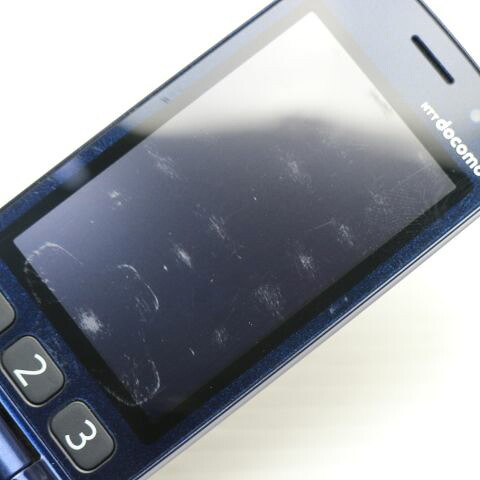 らくらくホン F-08C ネイビー docomo 中古 ガラケー FUJITSU 白ロム【美品】保証付き 赤ロム保証(サムネイル3枚目)