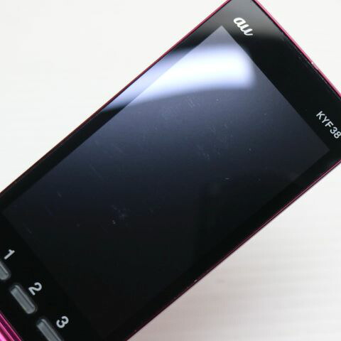 かんたんケータイ KYF38 ワインレッド au 中古 ガラケー 白ロム【美品】保証付き 赤ロム保証(サムネイル3枚目)