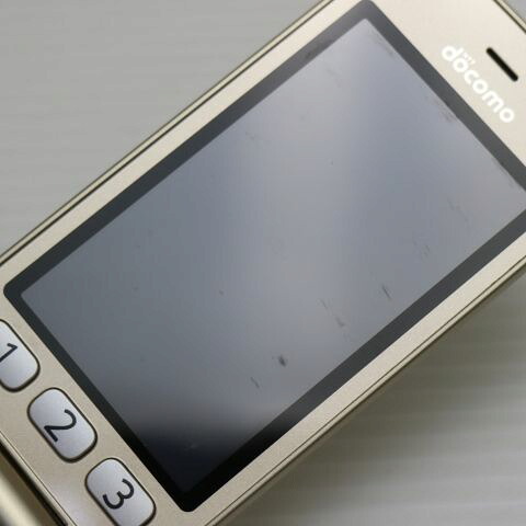 らくらくホン F-02J ゴールド docomo 中古 ガラケー 富士通 白ロム【美品】保証付き 赤ロム保証(サムネイル3枚目)